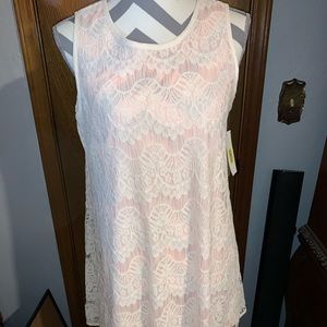 NWT Dillard’s Copper Key Lace Slip Dress Large